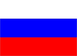 [ai] The flag of Russia featuring three horizontal stripes: white on the top, blue in the middle, and red on the bottom.